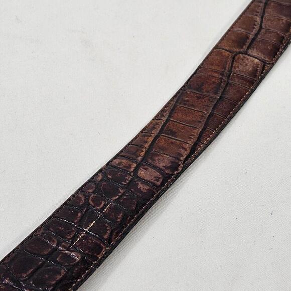 Bench Craft Mens Dress Belt Sz 36 Style 5138 Canada Crock Pattern Brown Leather - Picture 3 of 9
